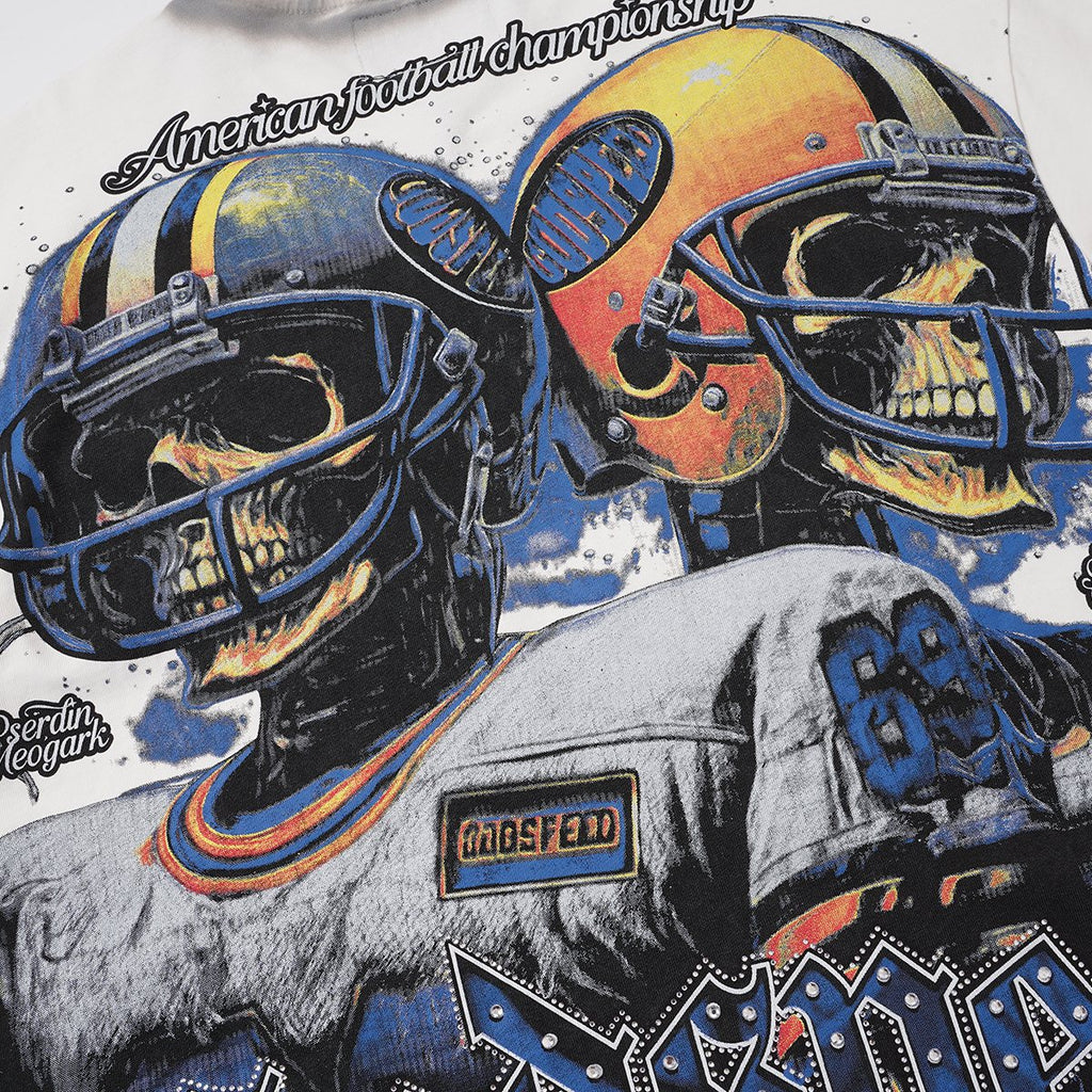 Godspeed Football Skull Graphic T-Shirt — detail