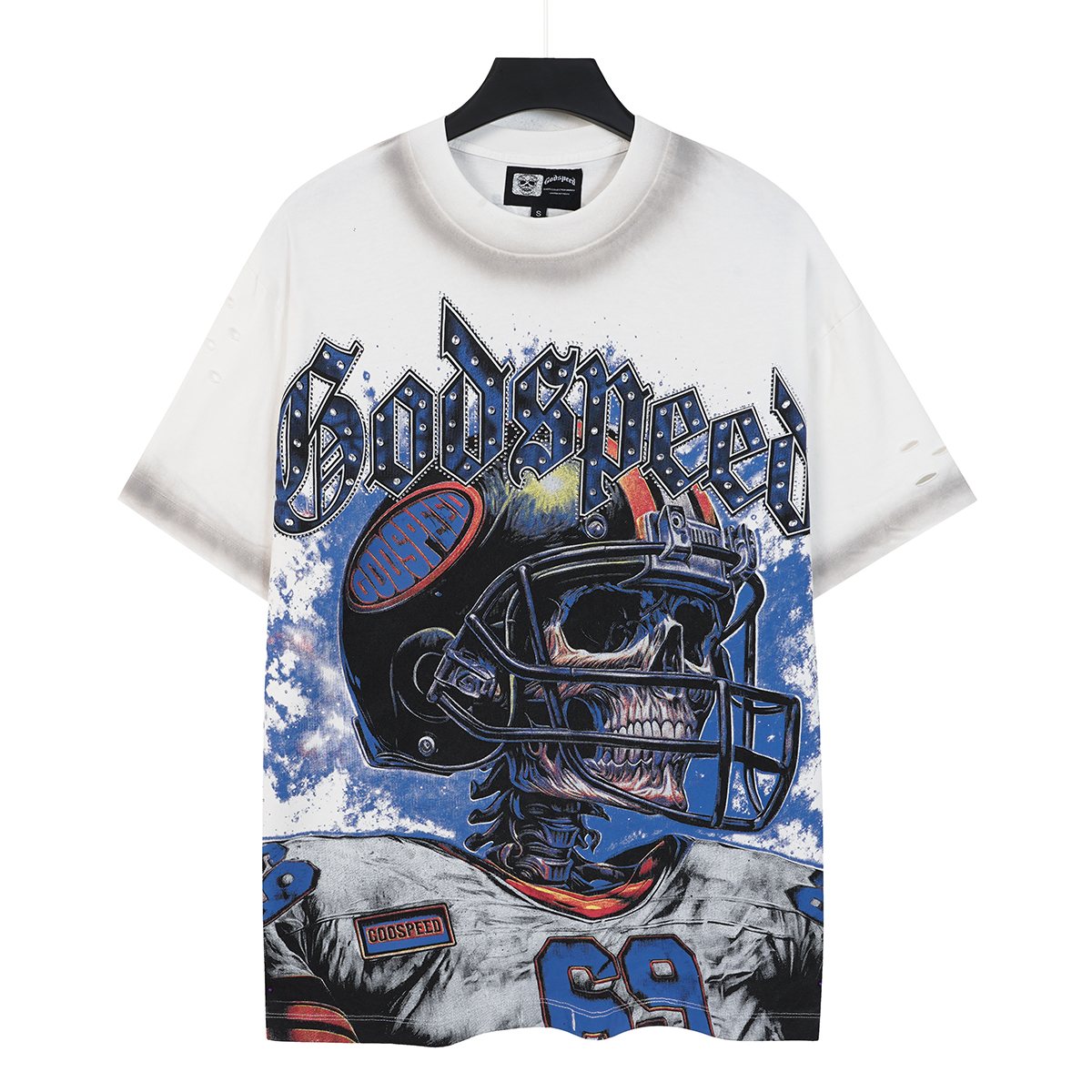 Godspeed Football Skull Graphic T-Shirt — hero