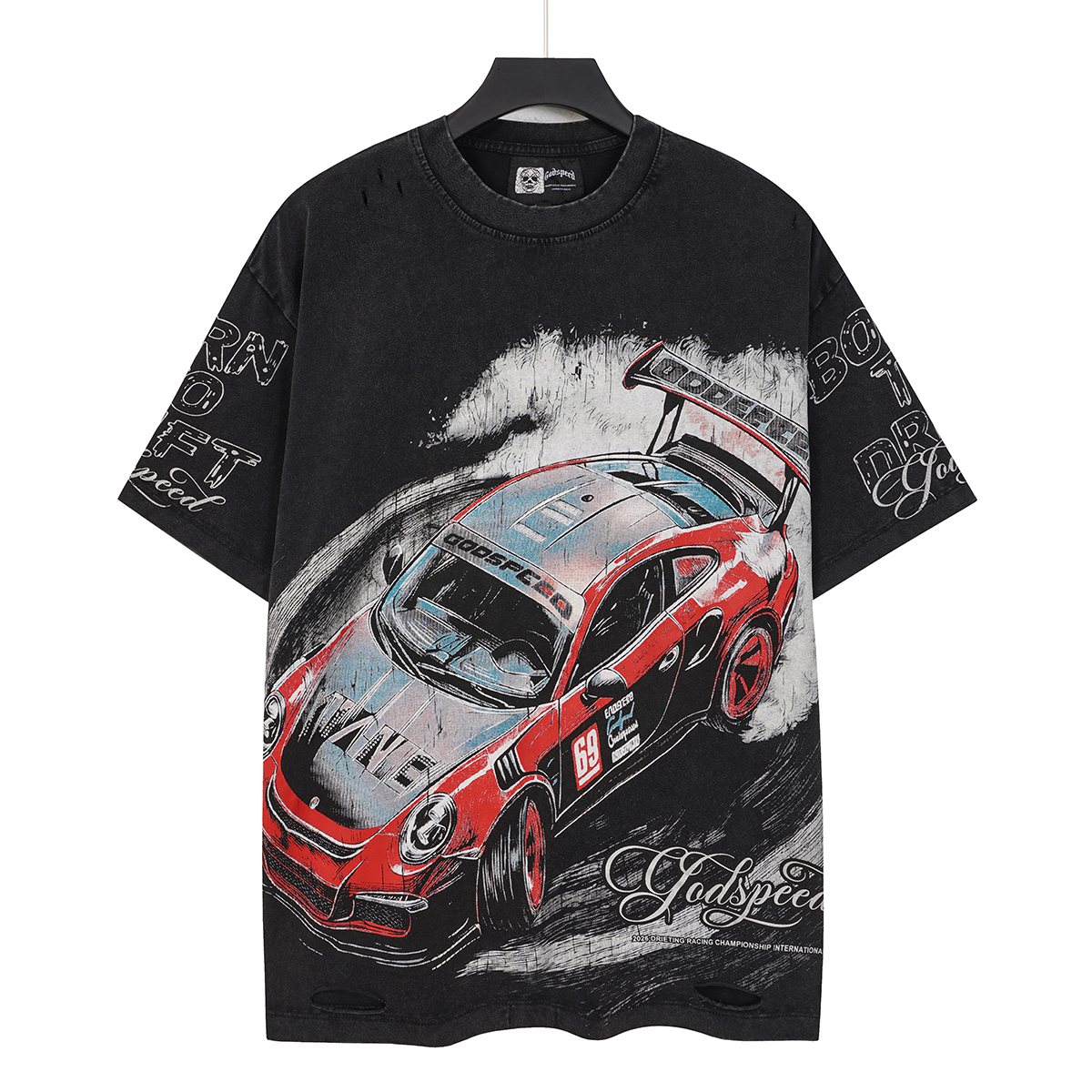 Godspeed Born to Drift Racing Graphic T-Shirt — front