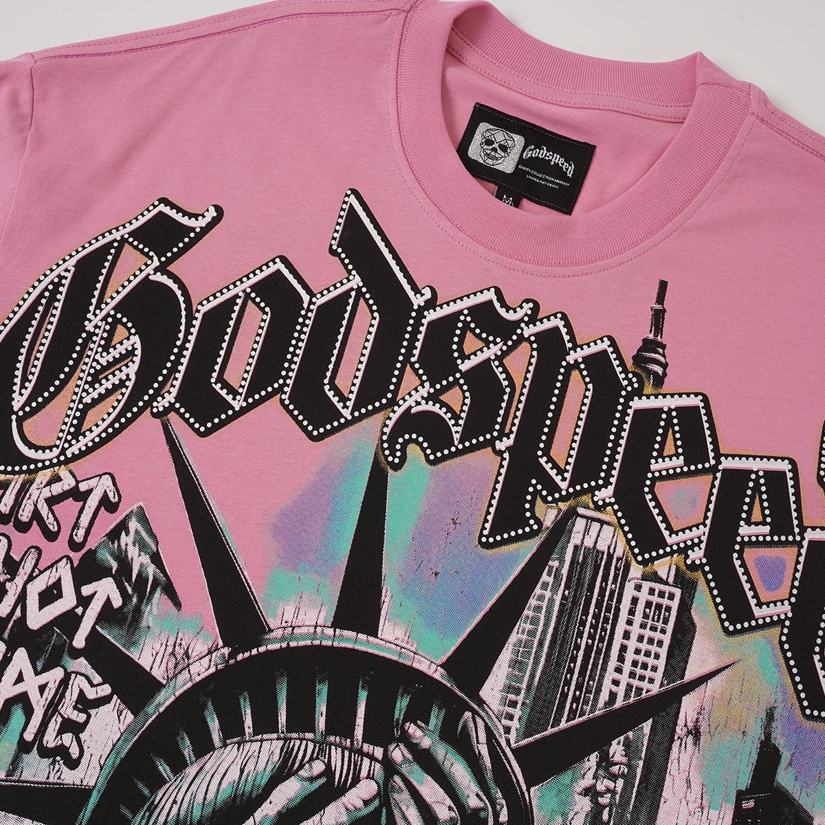 Godspeed Statue & Eye Graphic Short-Sleeve T-Shirt — detail