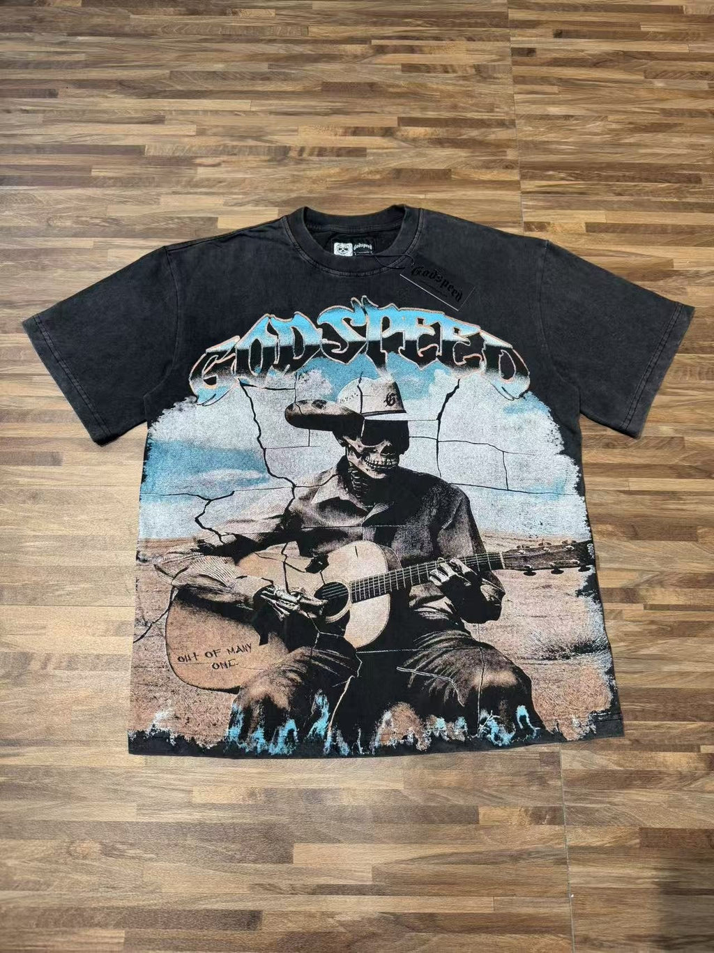 Godspeed Skeleton Guitar Graphic T-Shirt — front