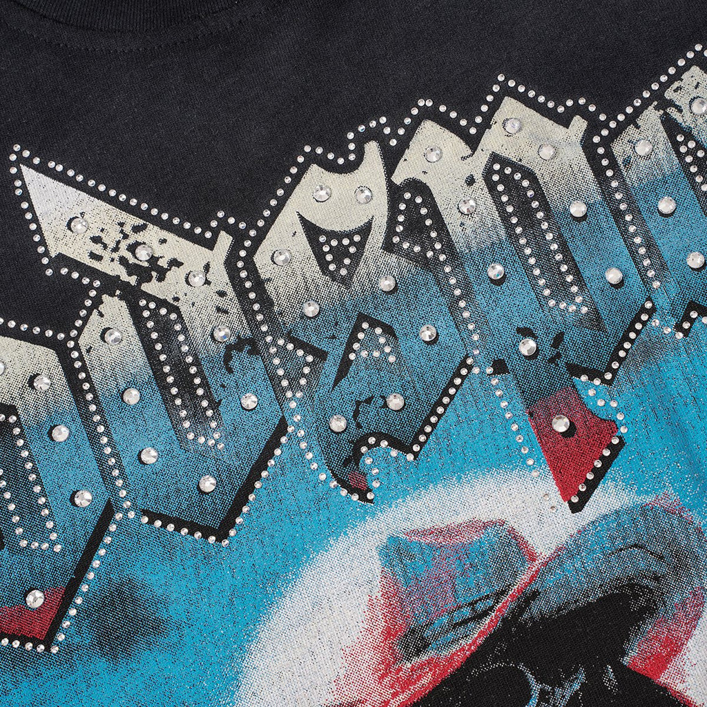 Godspeed Cowboy Skull Rhinestone-Style Short-Sleeve T-Shirt — detail