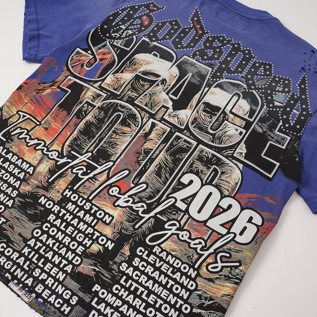 Godspeed Space Tour Astronaut Graphic Short-Sleeve T-Shirt — detail