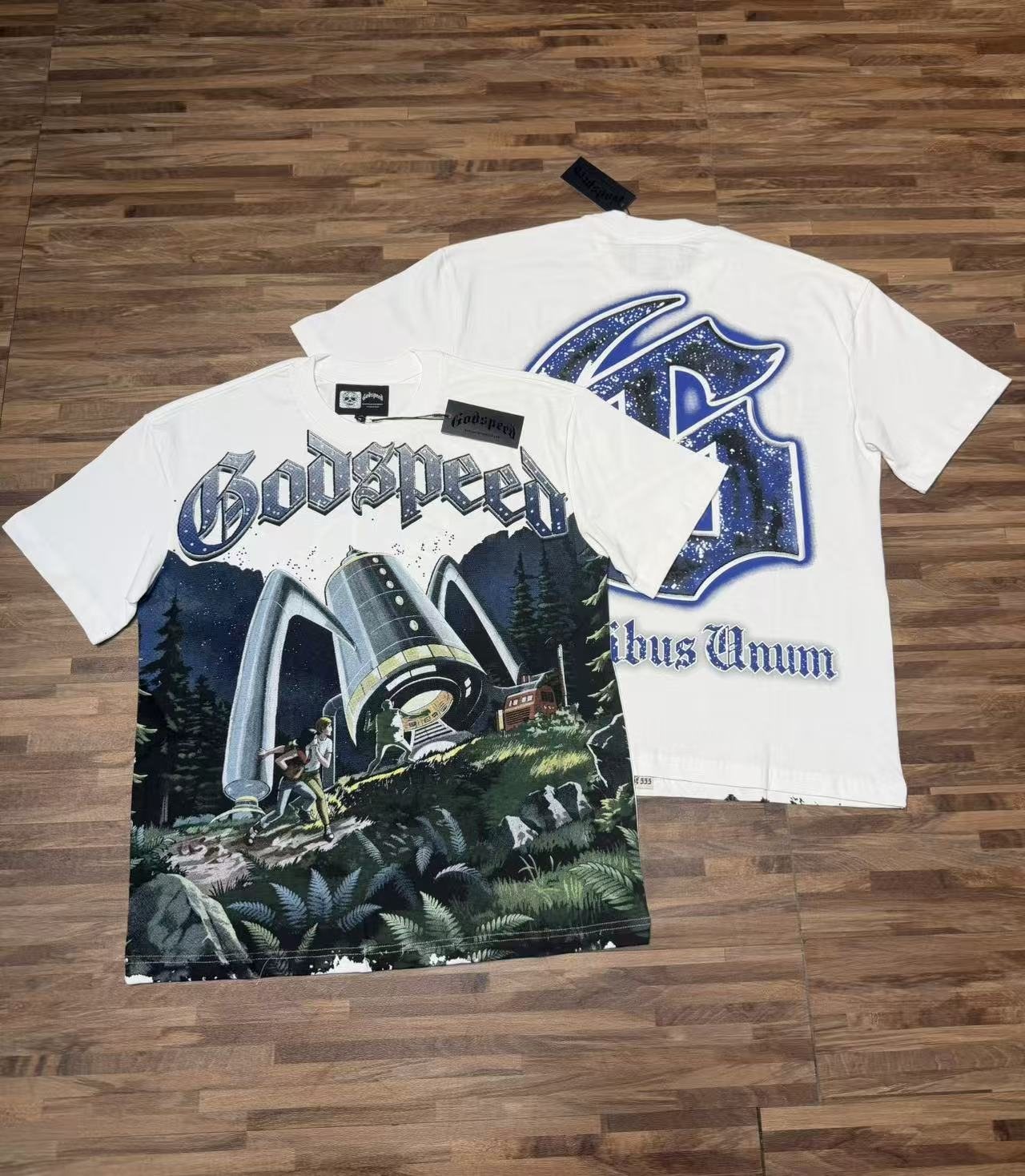 Godspeed Sci-Fi Landscape Graphic T-Shirt — context