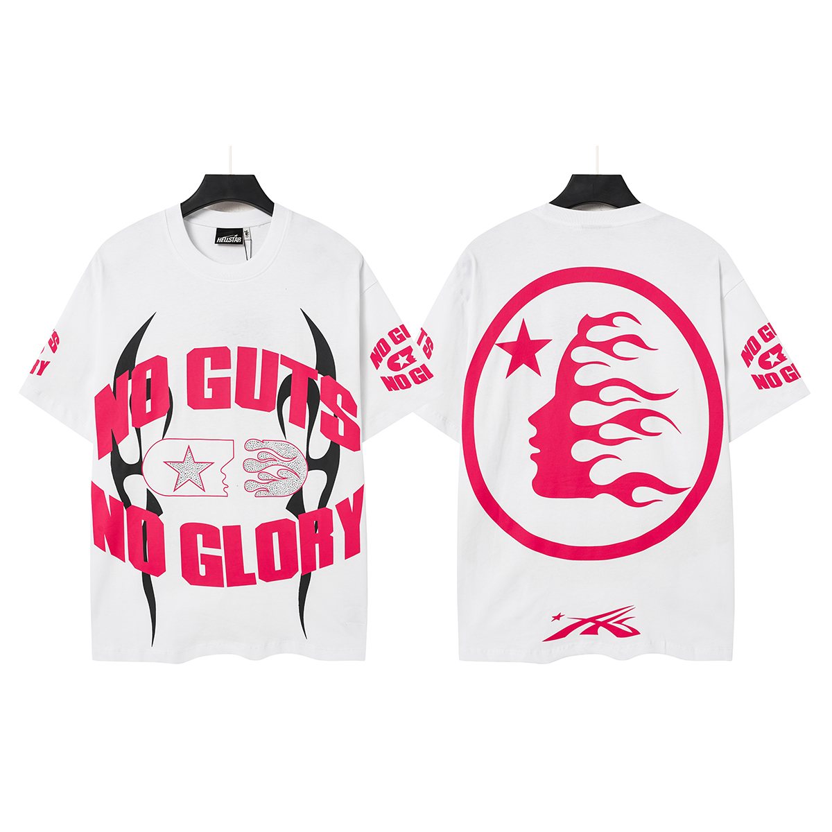 Hellstar No Guts No Glory Rhinestone-Style Graphic T-Shirt — hero