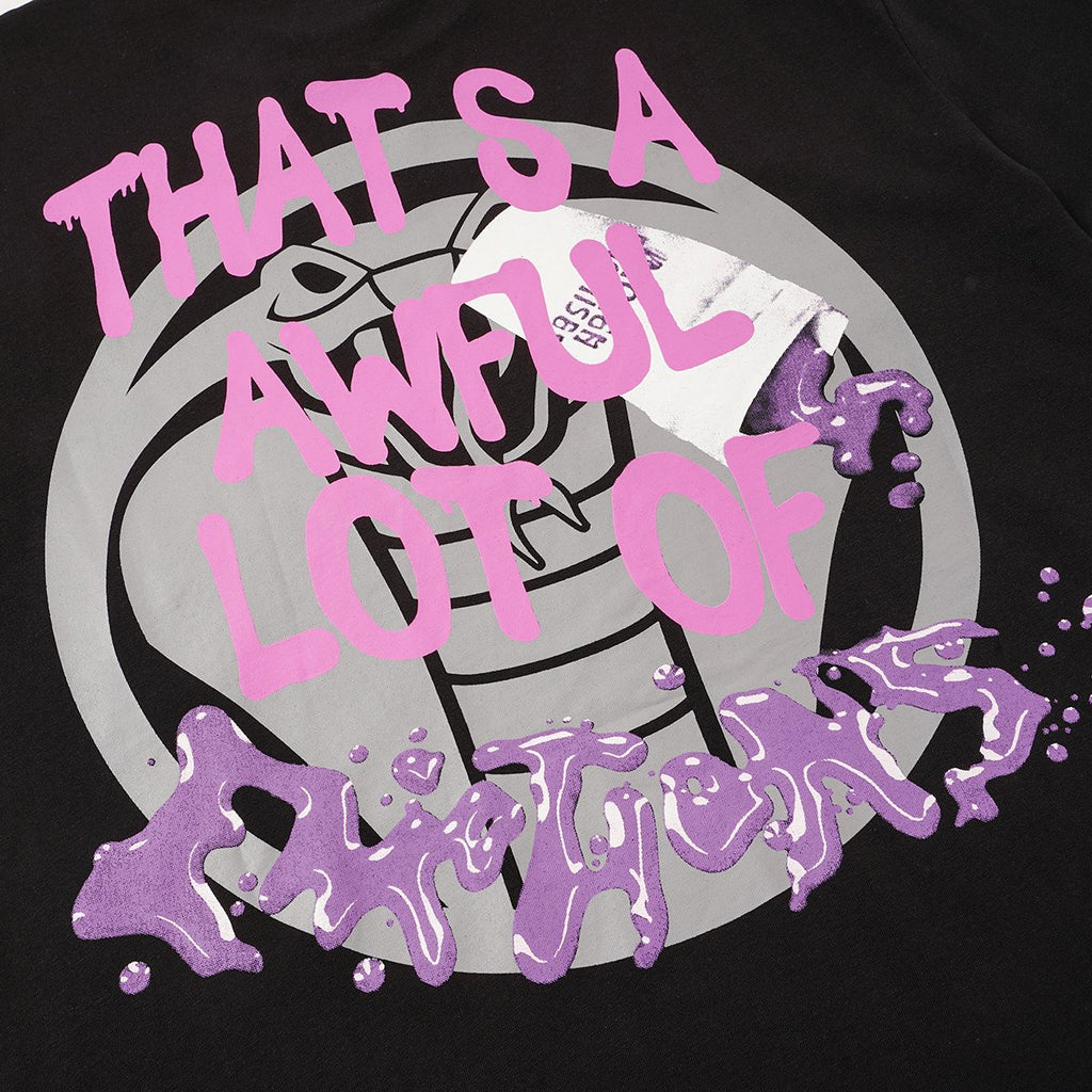 THAT'S A AWFUL LOT OF COUGH SYRUP Skull Graphic T-Shirt — detail
