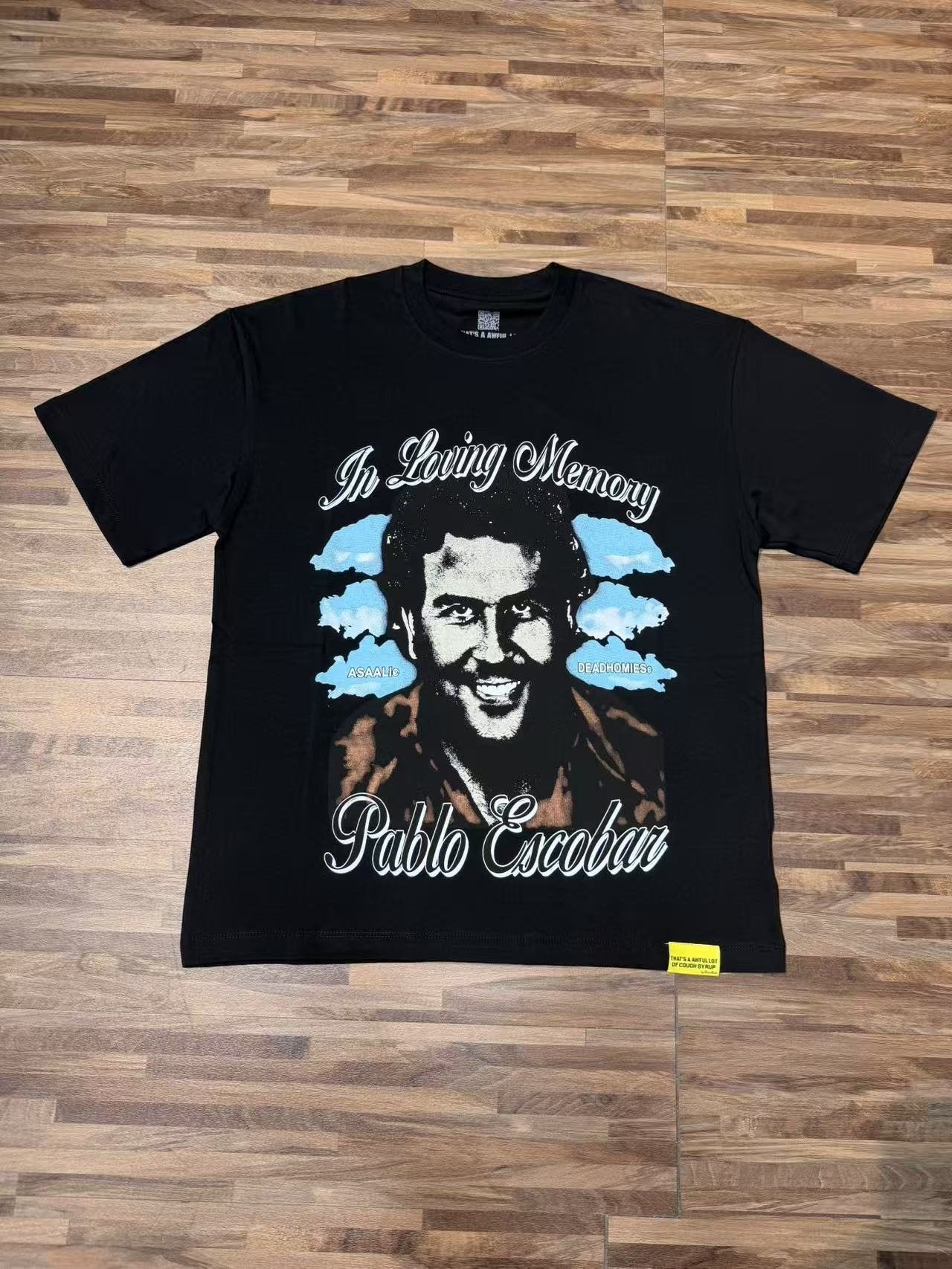 THAT'S A AWFUL LOT OF COUGH SYRUP Pablo Escobar Memorial Graphic T-Shirt — front