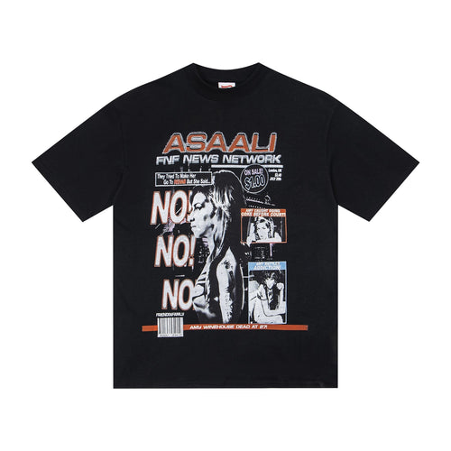 ASAALL Black Front & Back Graphic T-Shirt — front