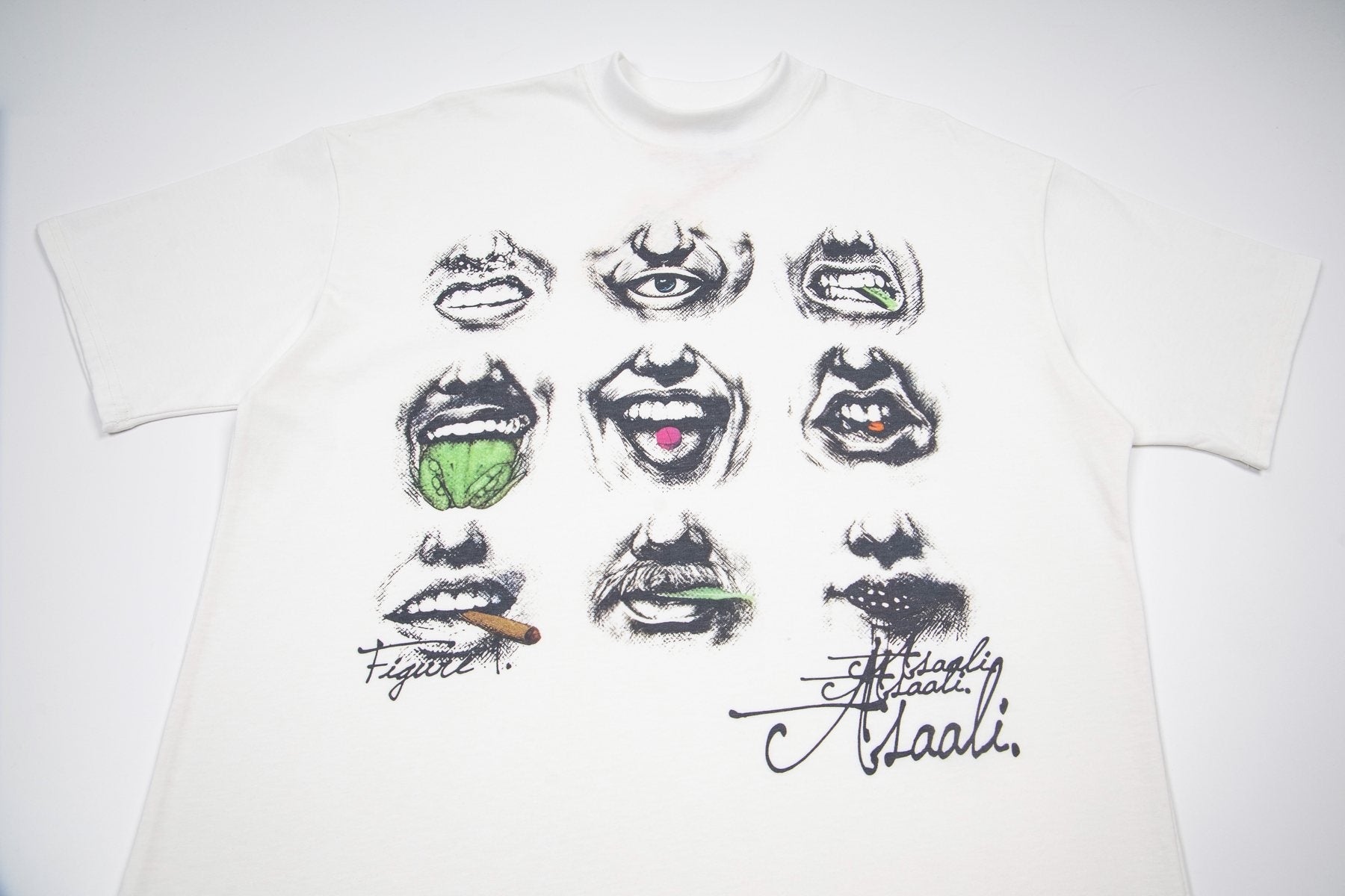 ASAALL Mouth & Eye Graphic Short-Sleeve T-Shirt — front