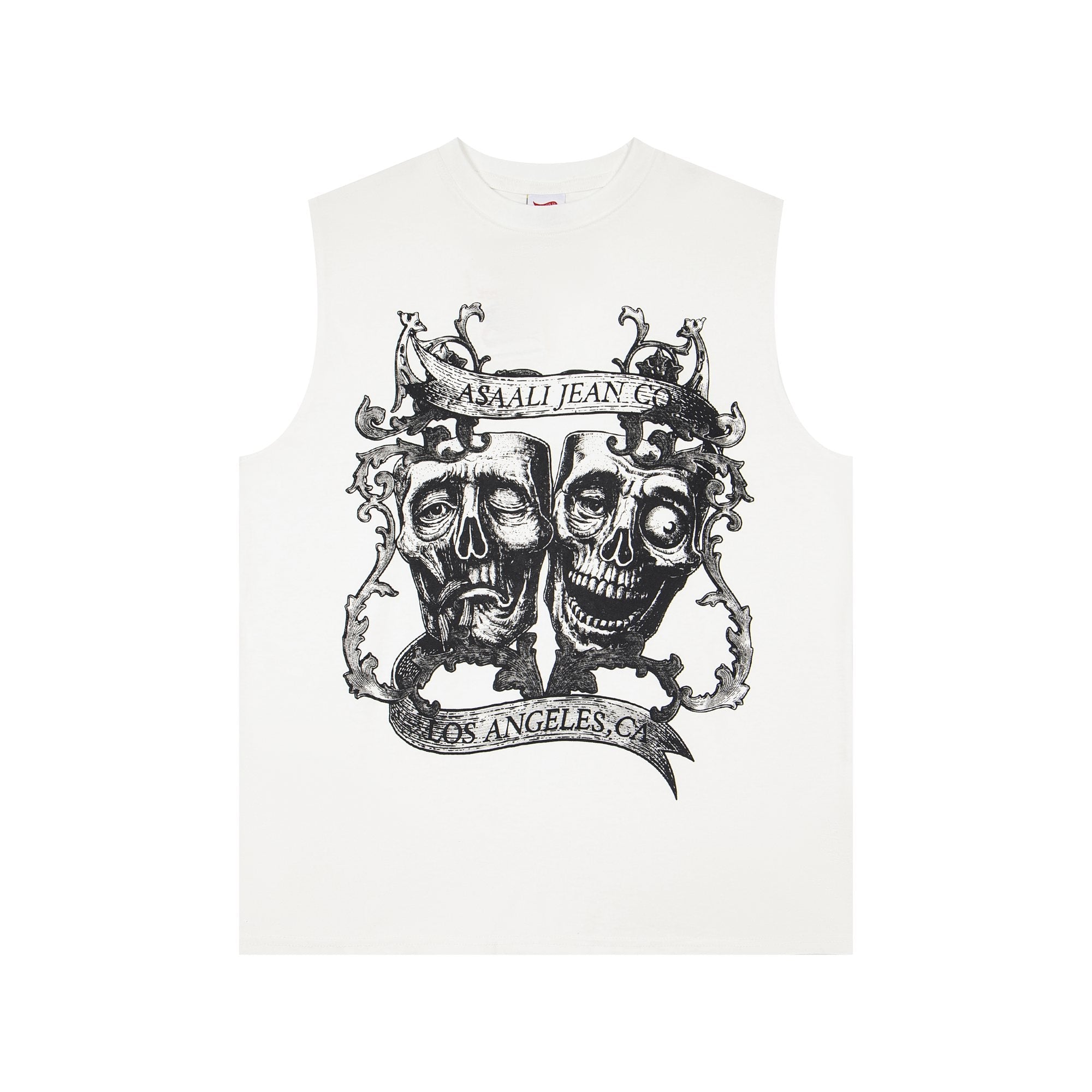 ASAALL White Graphic Sleeveless T-Shirt — hero