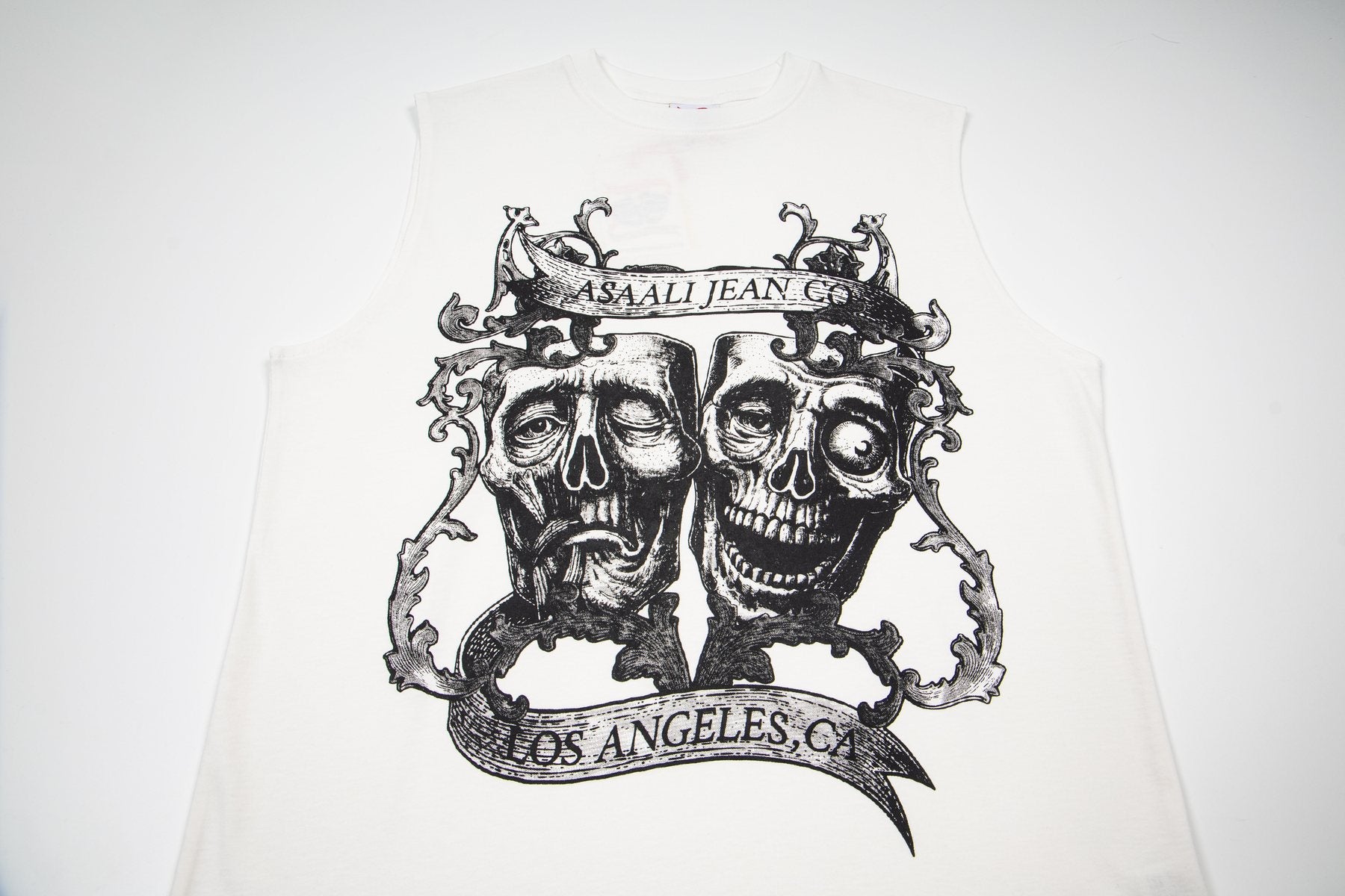 ASAALL White Graphic Sleeveless T-Shirt — front