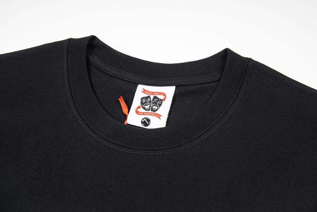 ASAALL Theatrical Mask Graphic T-Shirt — neck_label