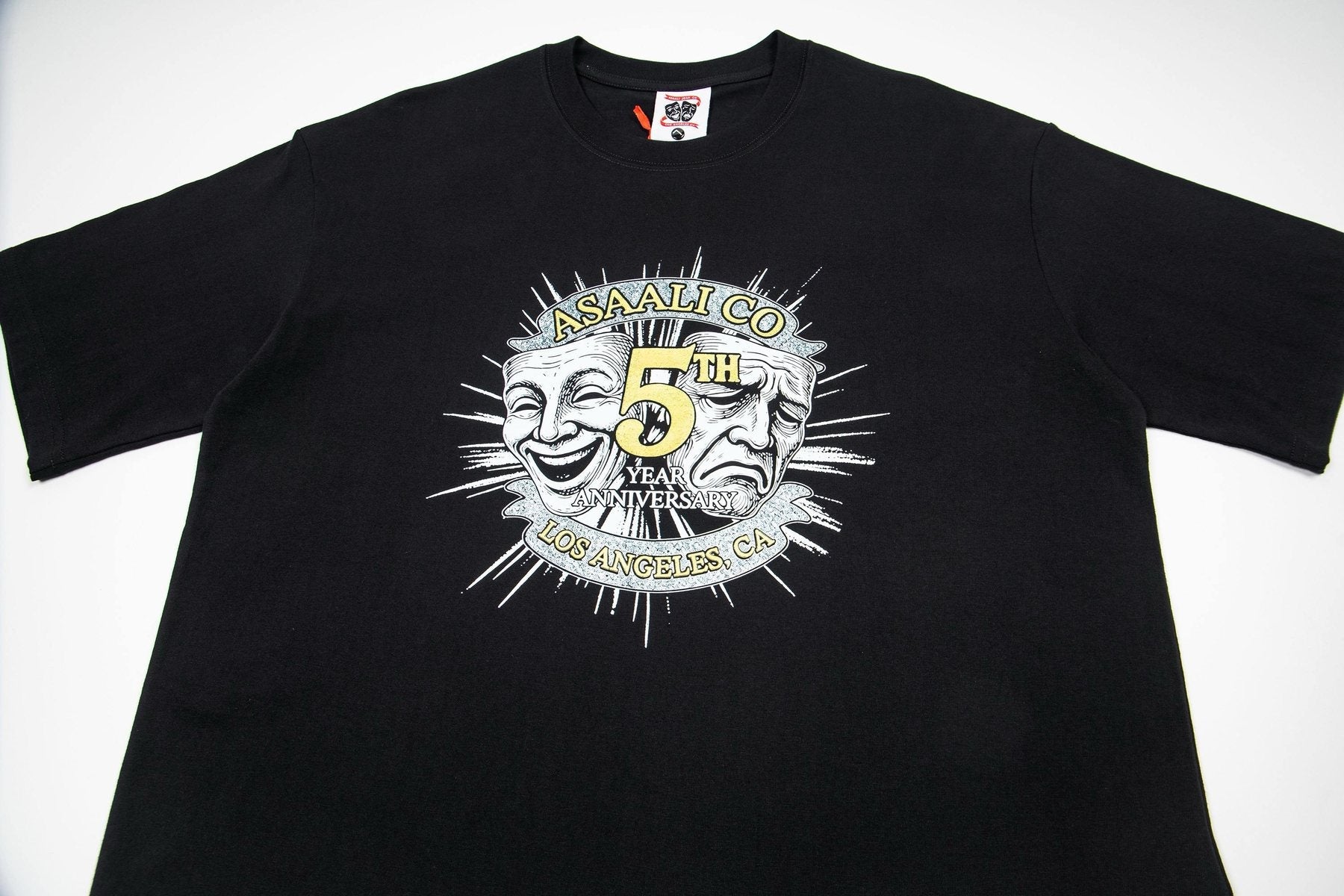 ASAALL Theatrical Mask Graphic T-Shirt — detail