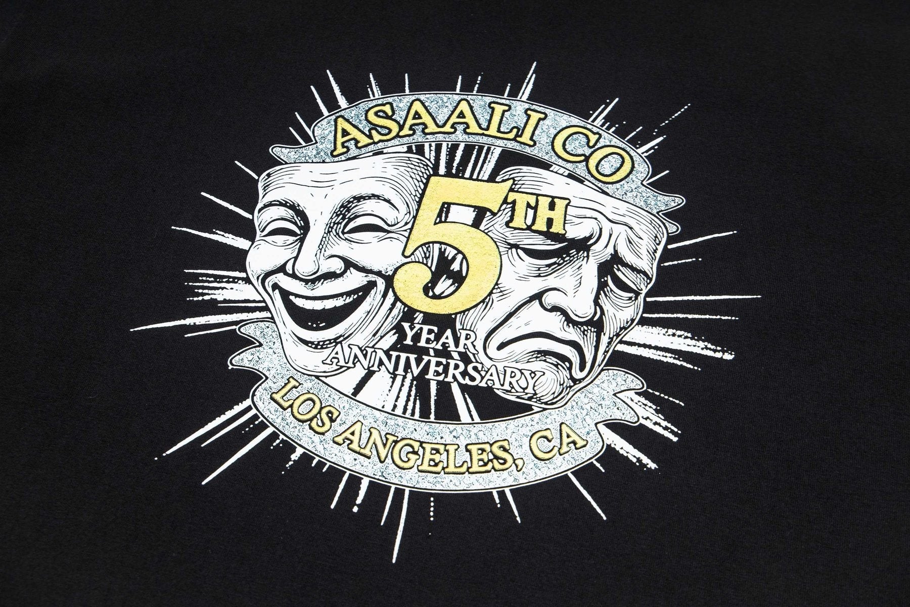 ASAALL Theatrical Mask Graphic T-Shirt — detail