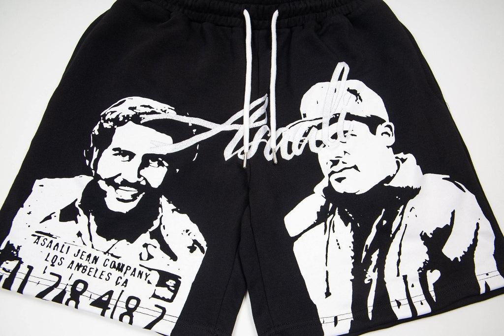 ASAALL Portrait Graphic Drawstring Shorts — detail