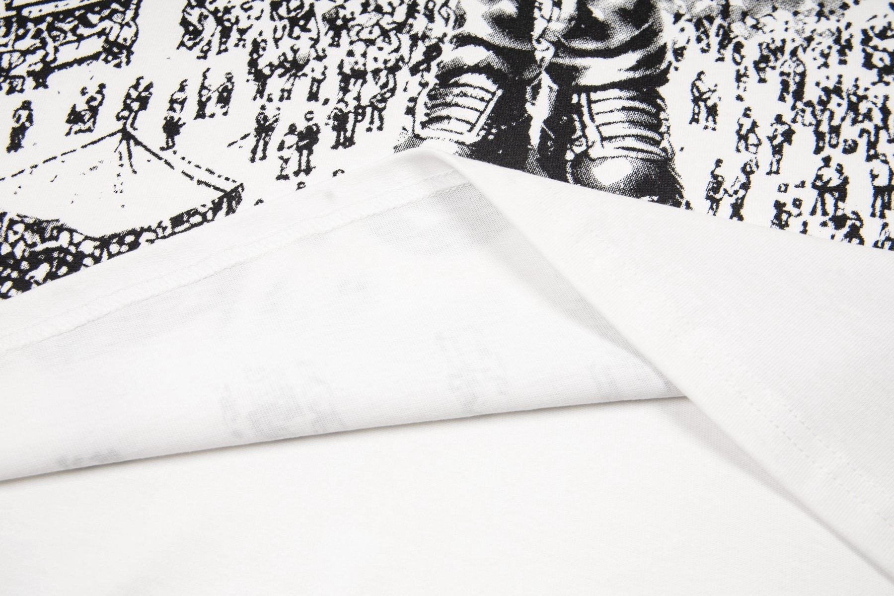 ASAALL White Black Front Graphic T-Shirt — detail