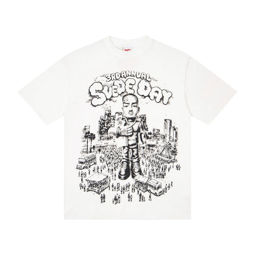 ASAALL White Black Front Graphic T-Shirt — hero