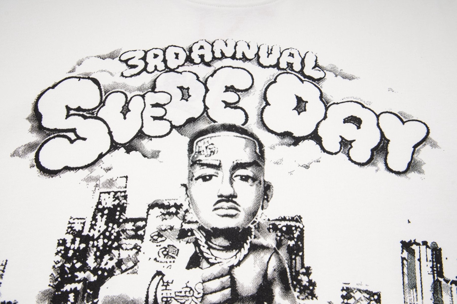 ASAALL White Black Front Graphic T-Shirt — detail
