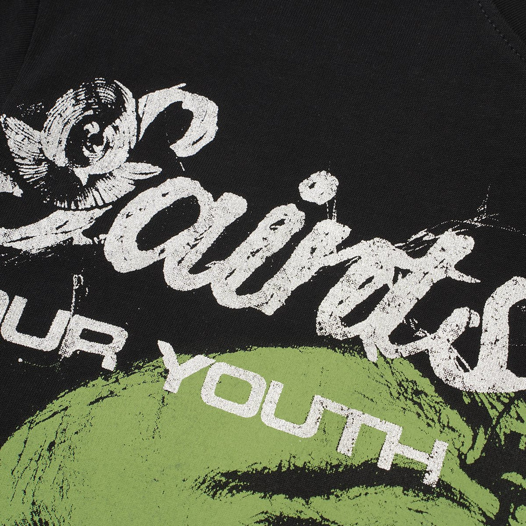 SAINT Black Graphic Short-Sleeve T-Shirt — detail