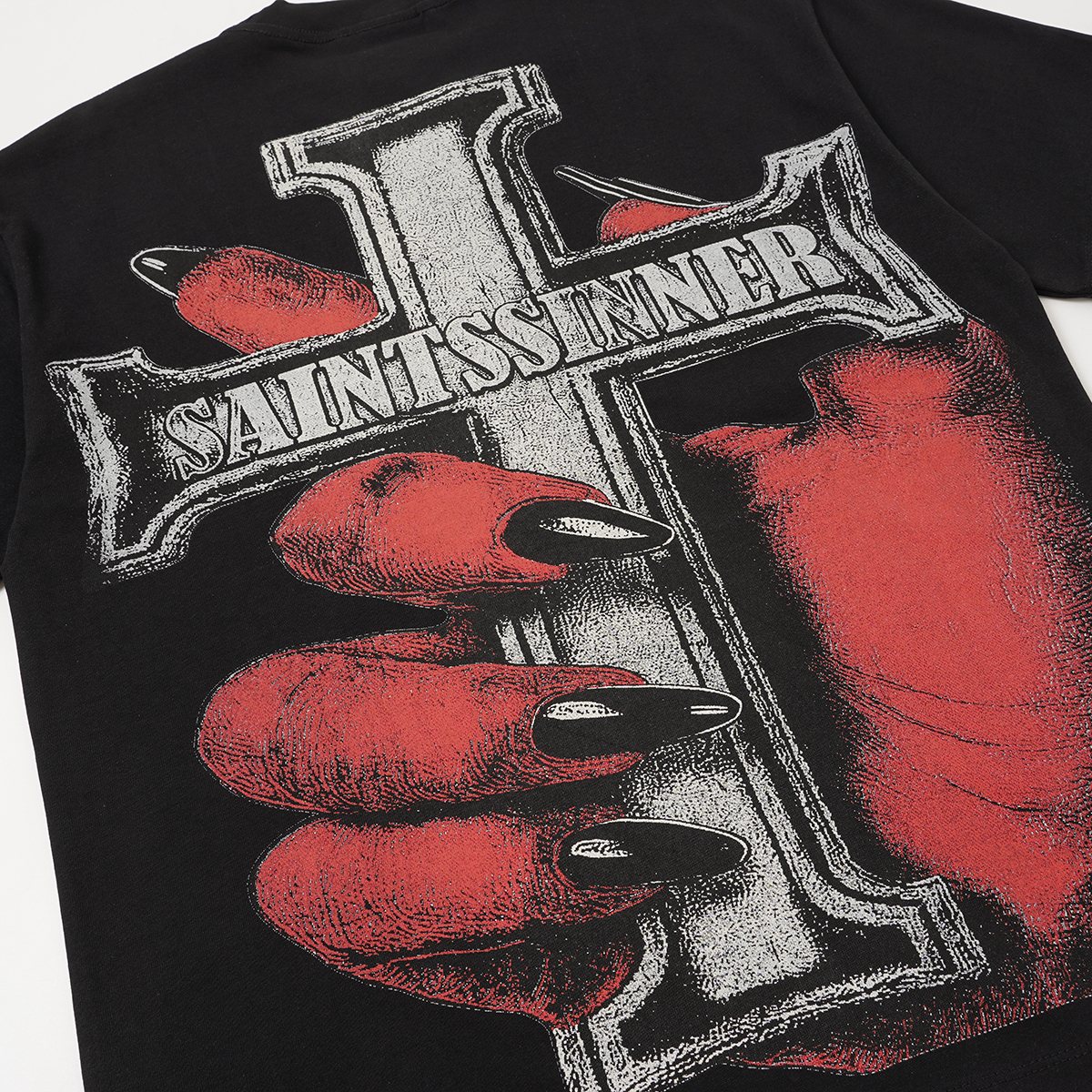 SAINT Front and Back Graphic Short-Sleeve T-Shirt — detail