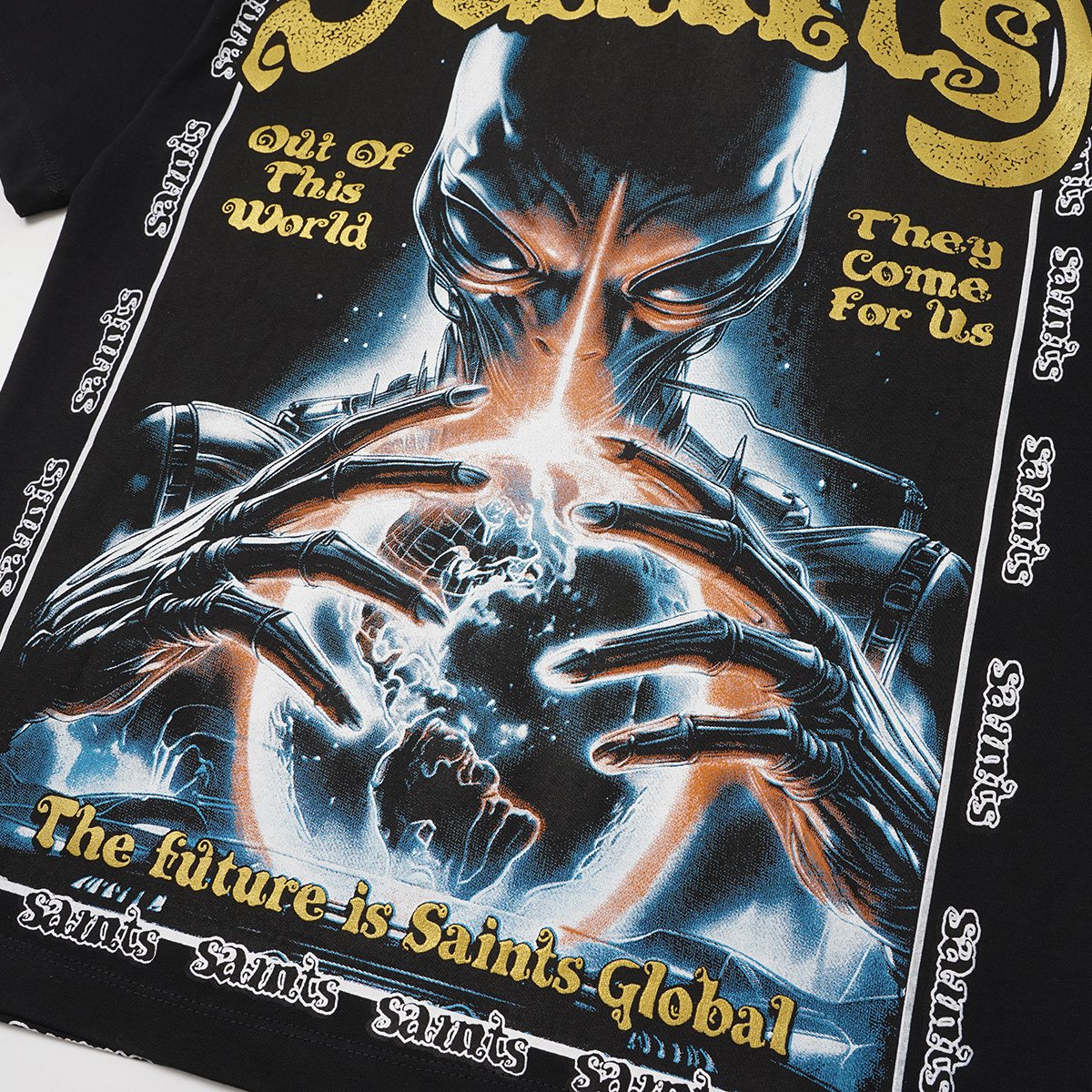 SAINT UFO Alien Graphic Short-Sleeve T-Shirt — detail