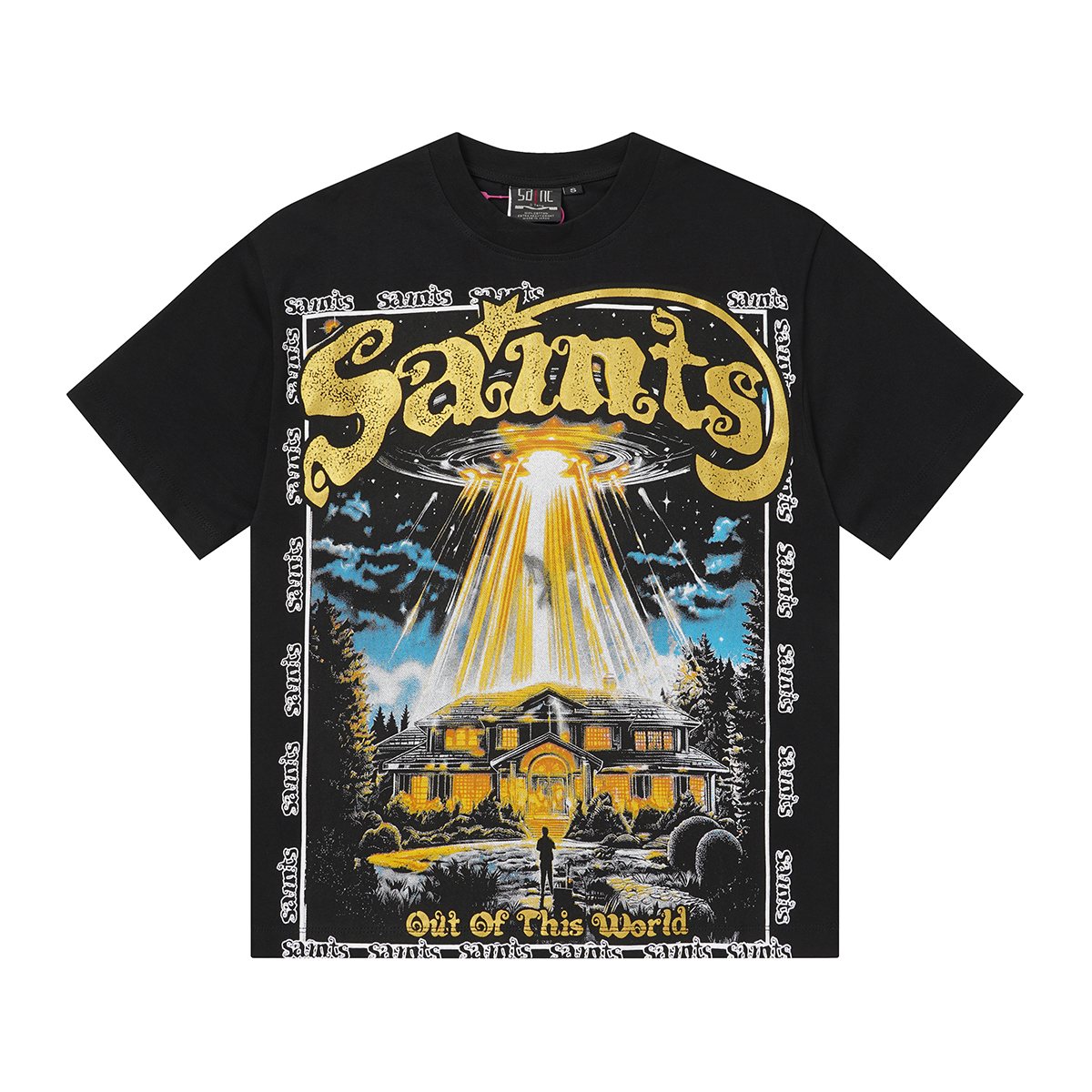 SAINT UFO Alien Graphic Short-Sleeve T-Shirt — front