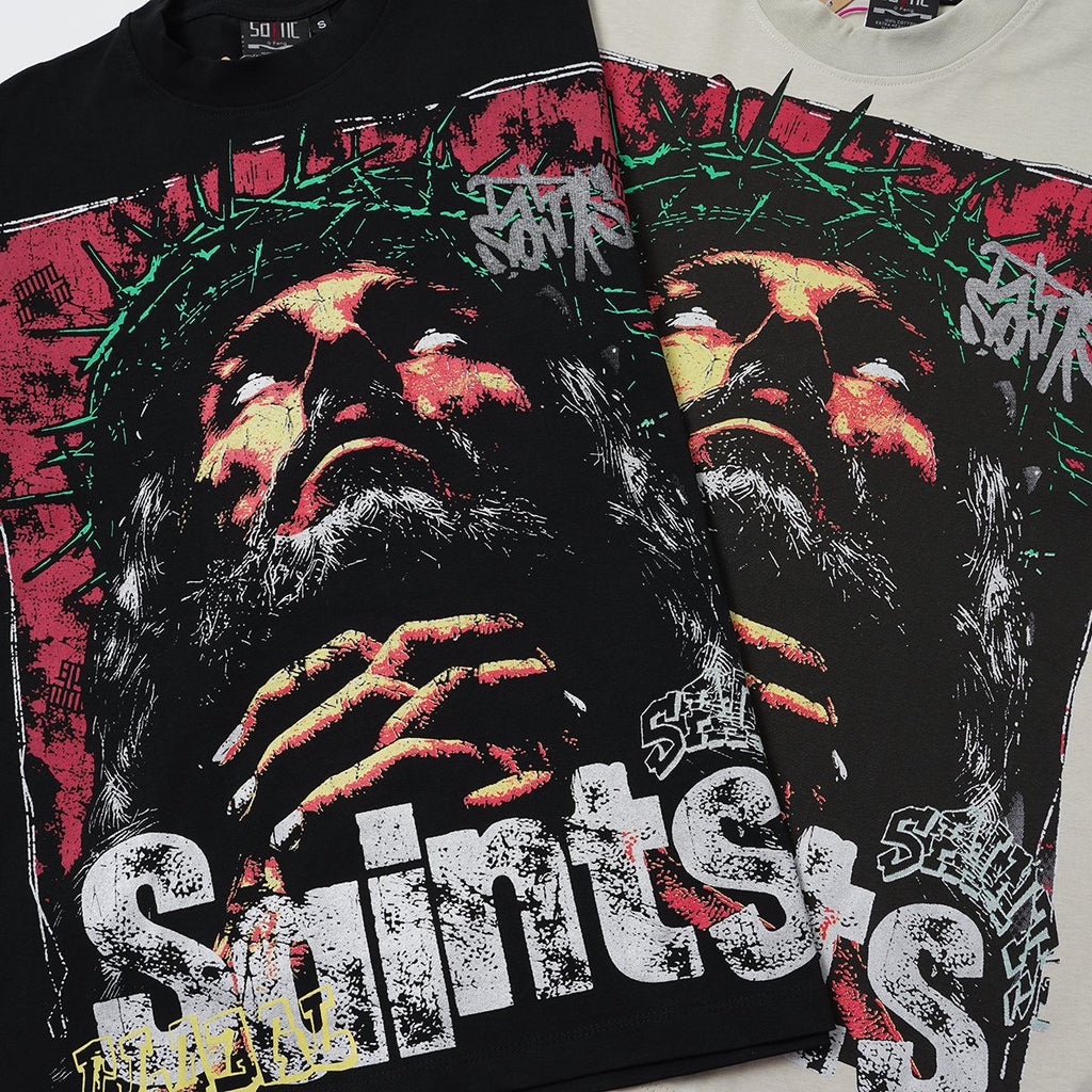 SAINT Portrait Graphic T-Shirt — detail