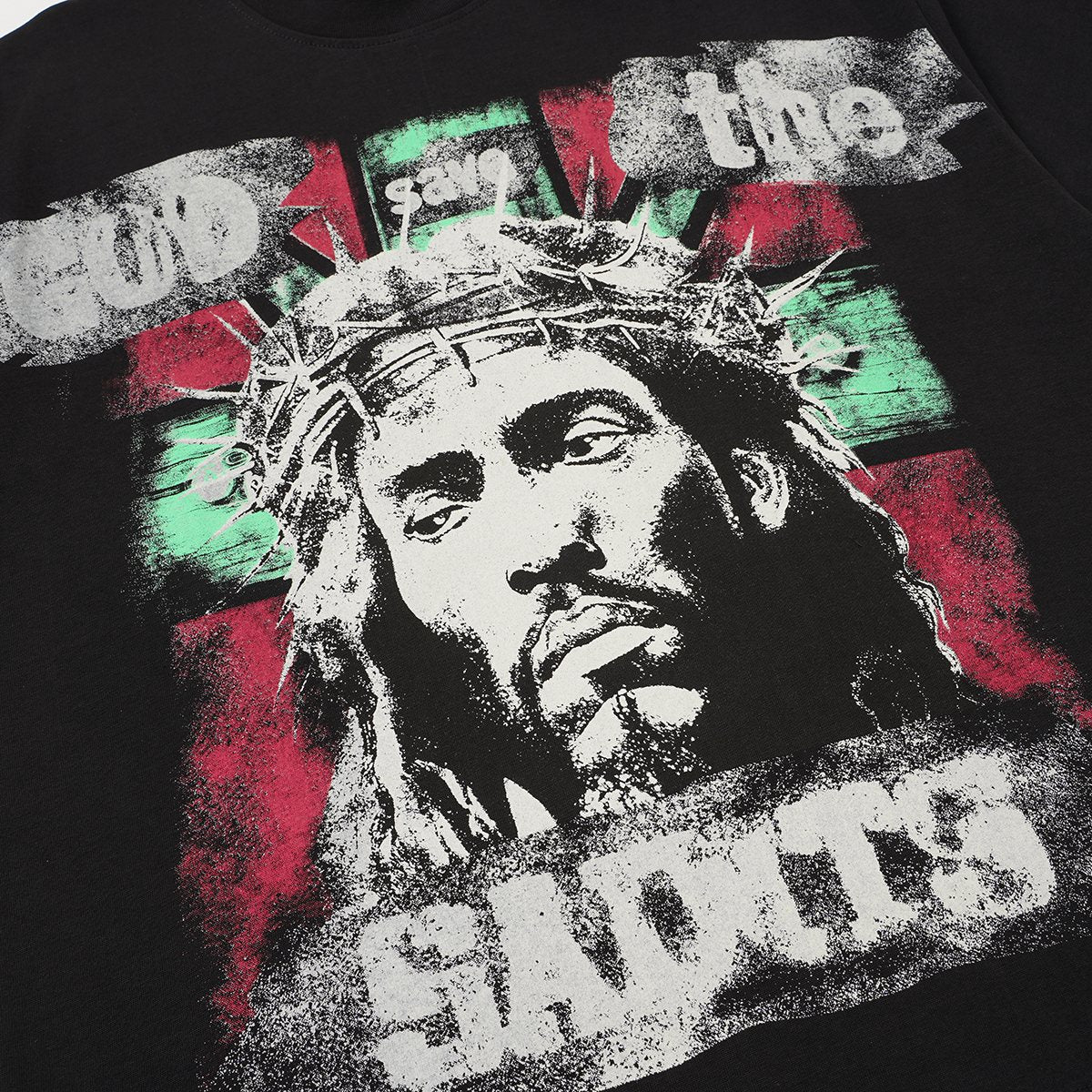 SAINT Jesus Graphic Short-Sleeve T-Shirt — detail