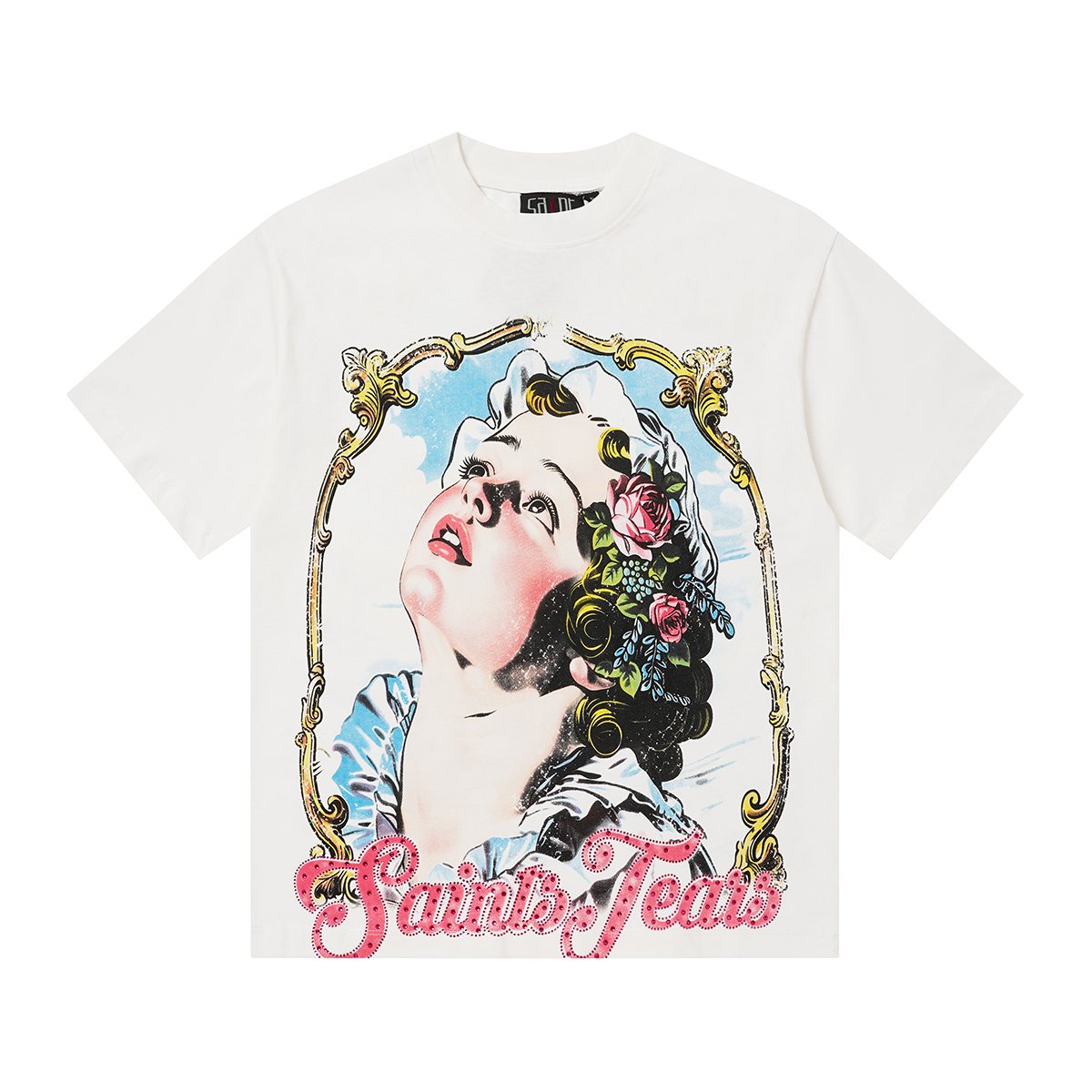 SAINT Portrait & Cross Graphic Short-Sleeve T-Shirt — hero
