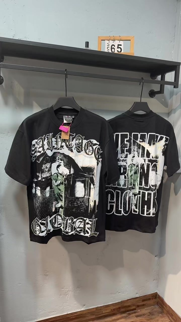 SAINT Black Rhinestone Graphic T-Shirt — context