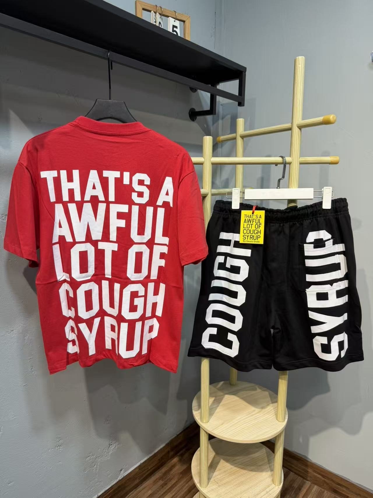 THAT'S A AWFUL LOT OF COUGH SYRUP Graphic Short-Sleeve Set — back