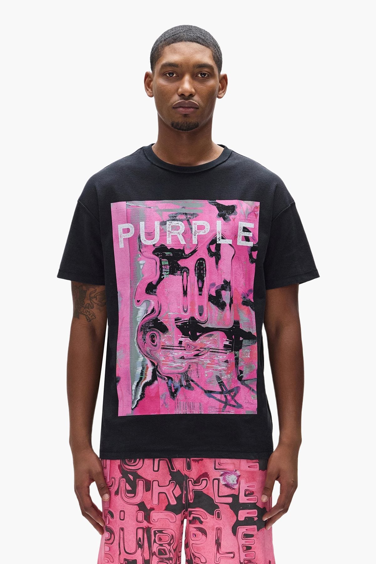 Purple Brand Displaced Graphic T-Shirt — context
