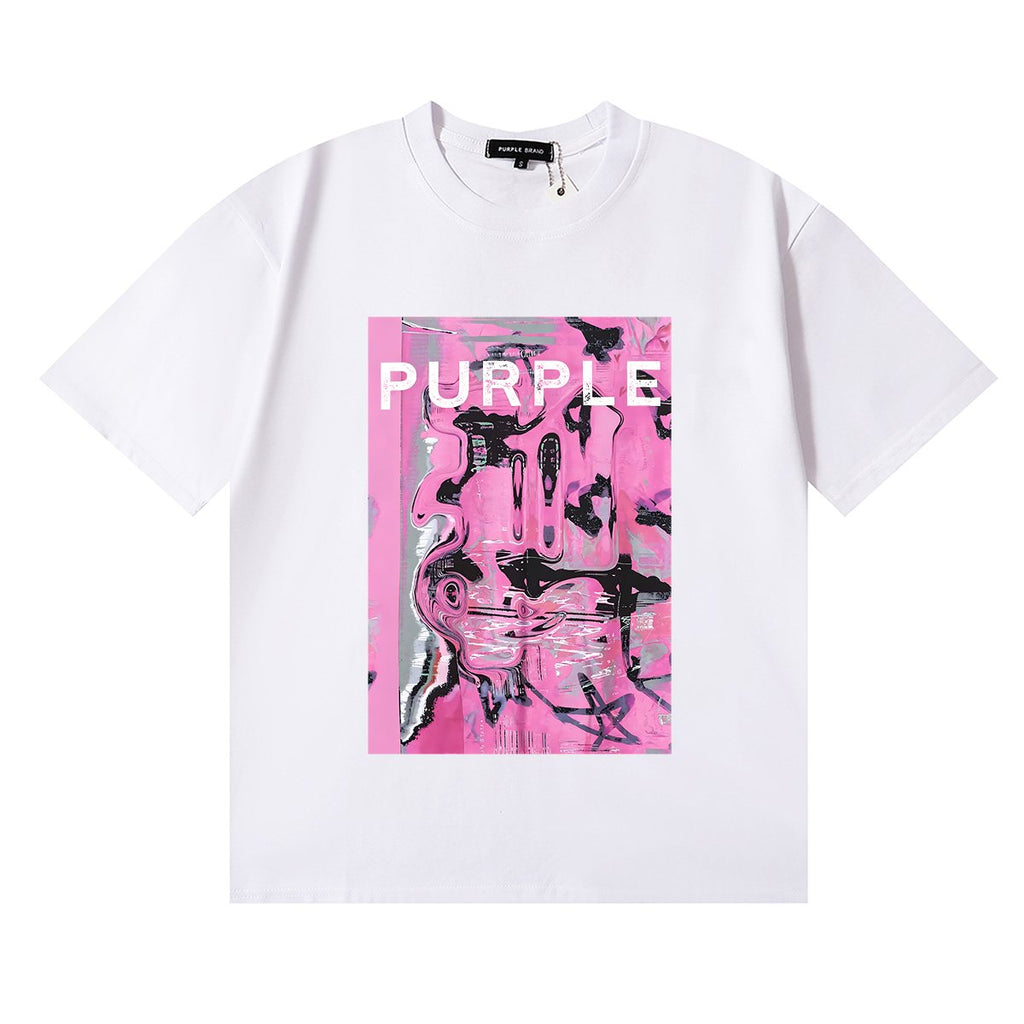 Purple Brand Displaced Graphic T-Shirt — front