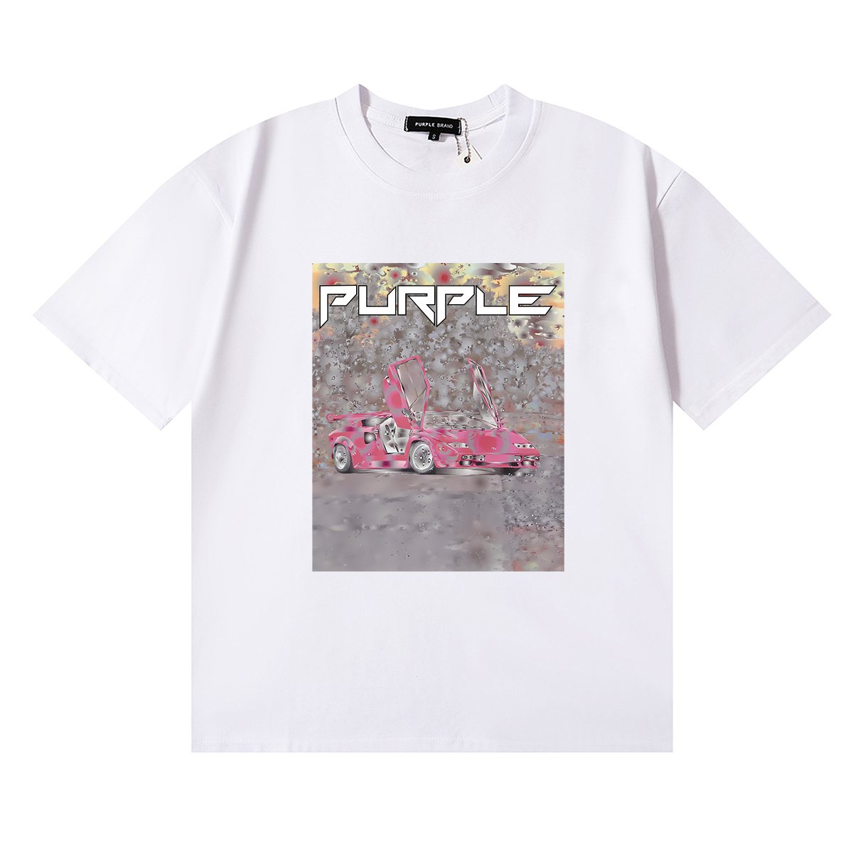 Purple Brand Ditched Car Graphic T-Shirt — hero