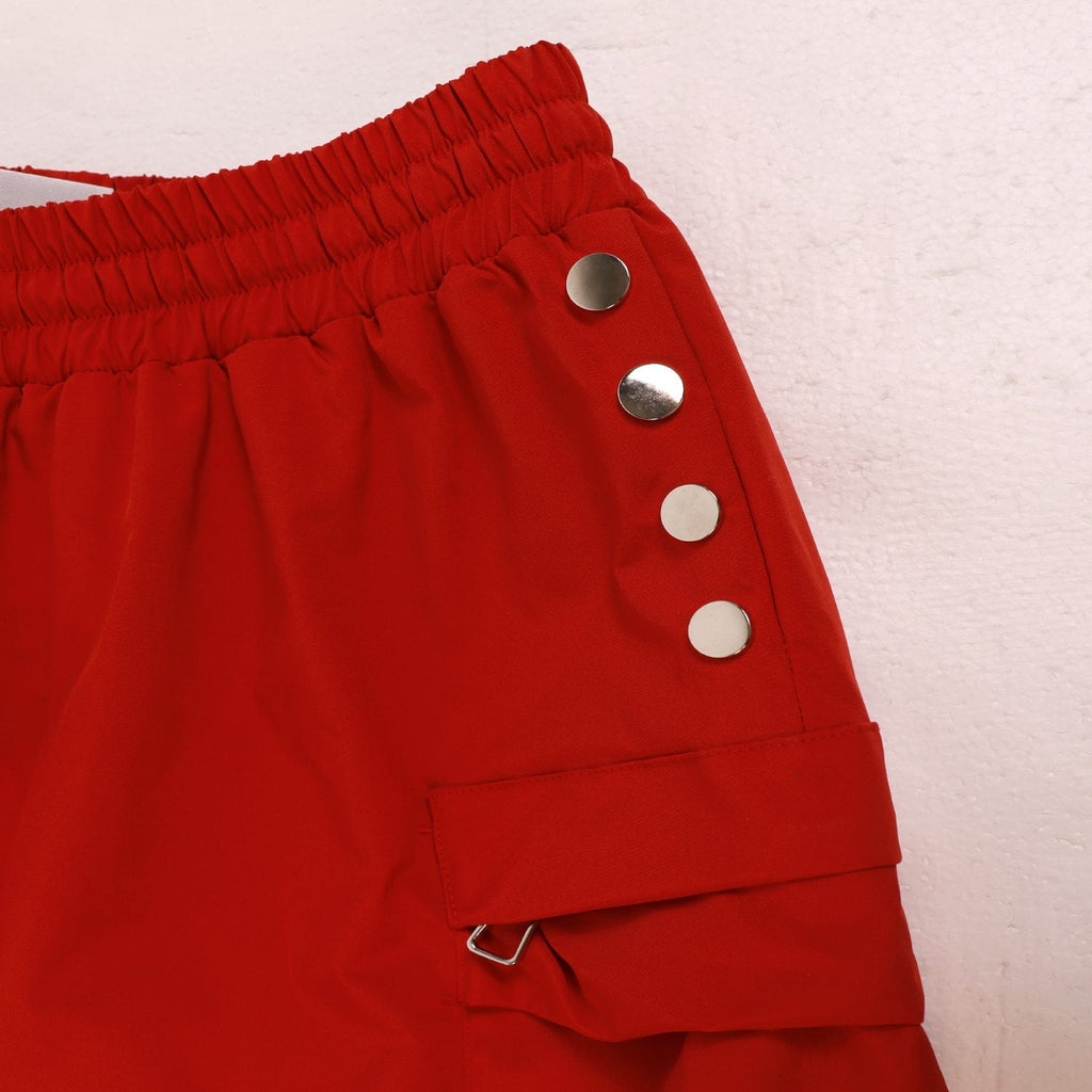 SAINT Vanity Embroidered Snap-Button Cargo Shorts — detail