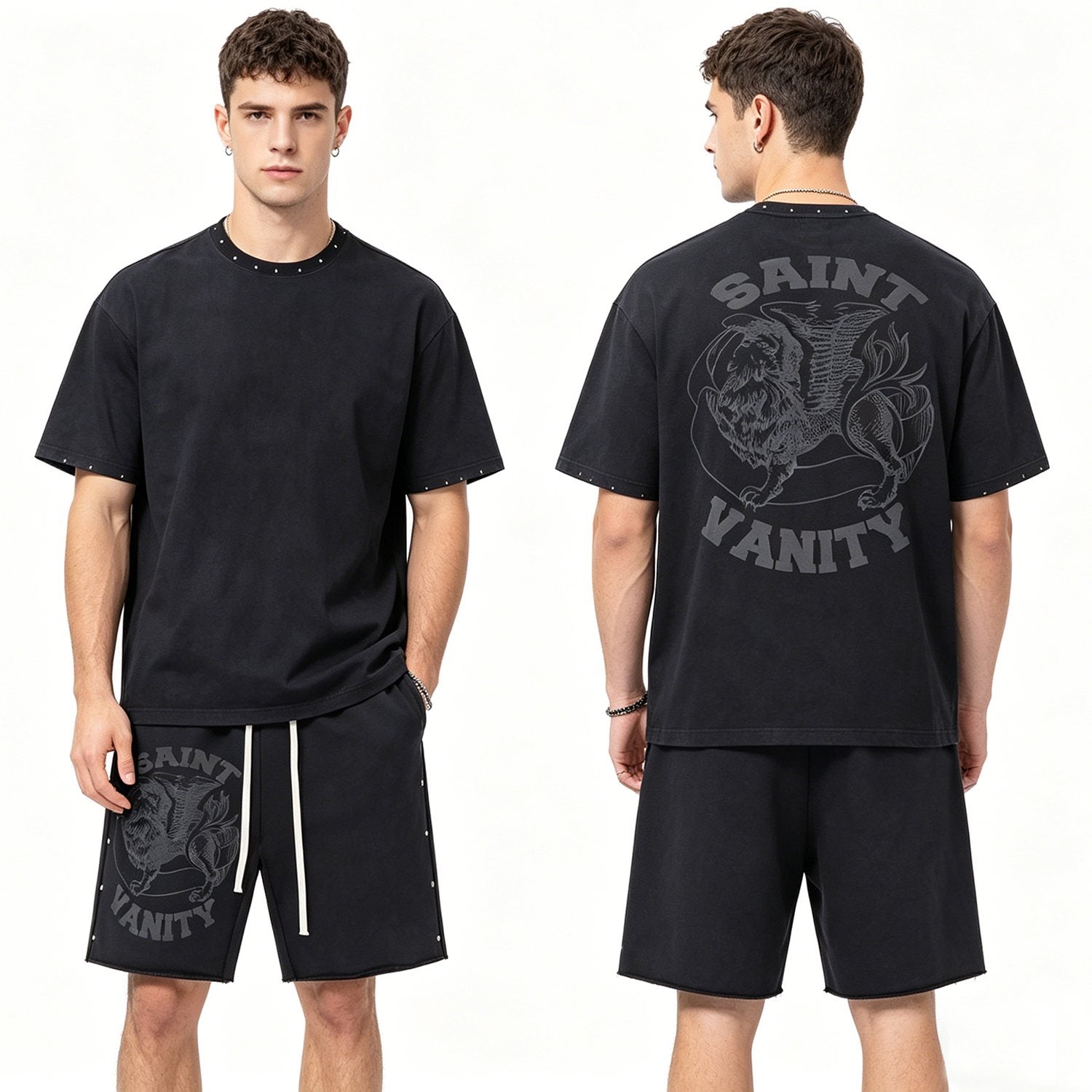 SAINT Vanity Washed Graphic Short-Sleeve Set — hero