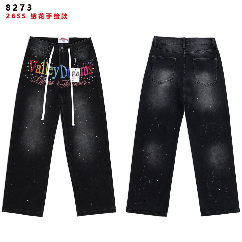 Valley Dreams Lives Forever Paint-Splatter Jeans — hero