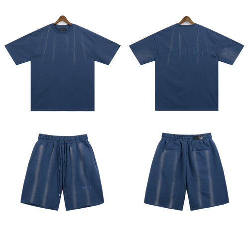 AMIRI Washed Embroidered T-Shirt & Shorts Set — front