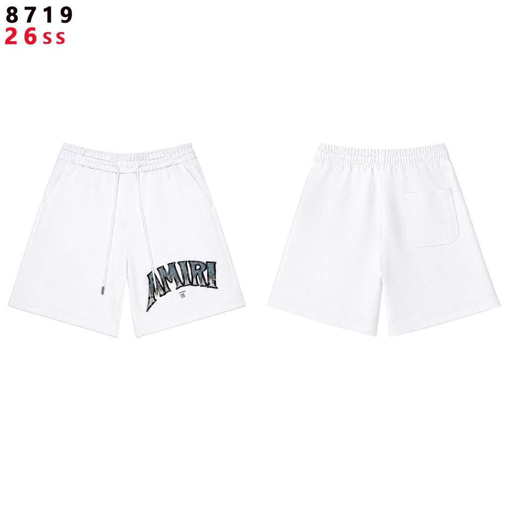 AMIRI Metallic Letter Graphic T-Shirt & Shorts Set — front