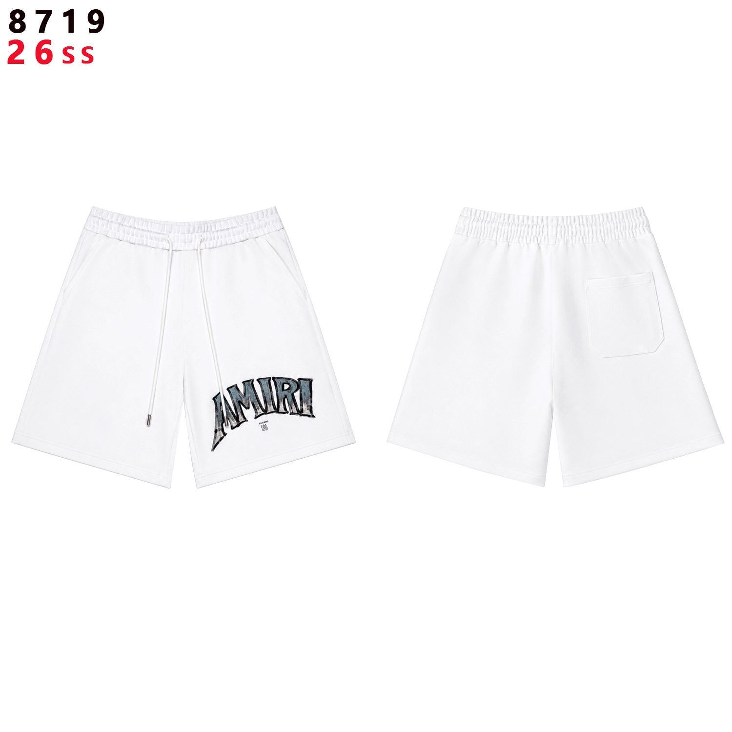 AMIRI Metallic Letter Graphic T-Shirt & Shorts Set — front