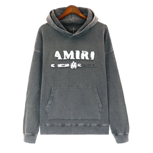 AMIRI Washed Dark Gray Graphic Hoodie — hero