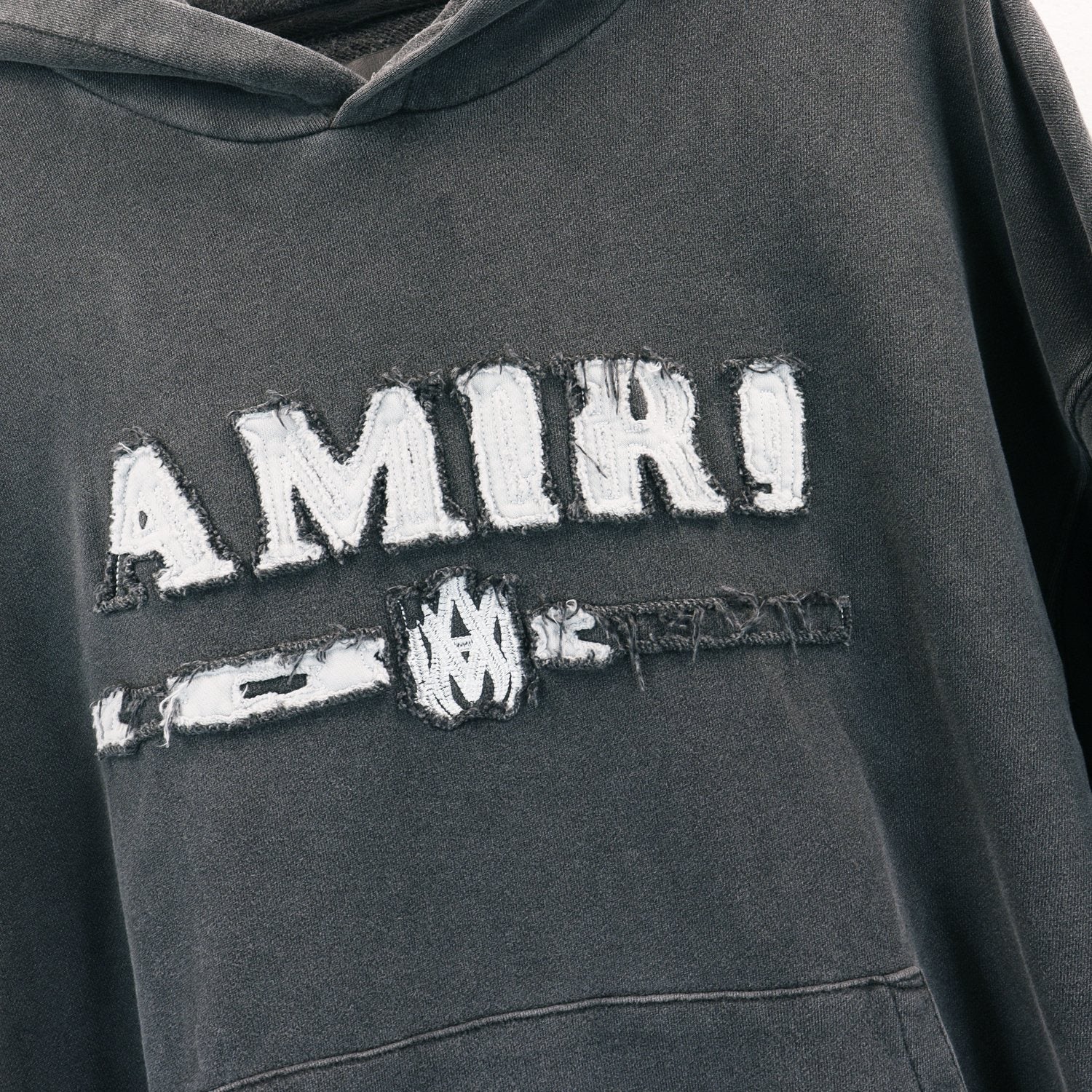 AMIRI Washed Dark Gray Graphic Hoodie — detail