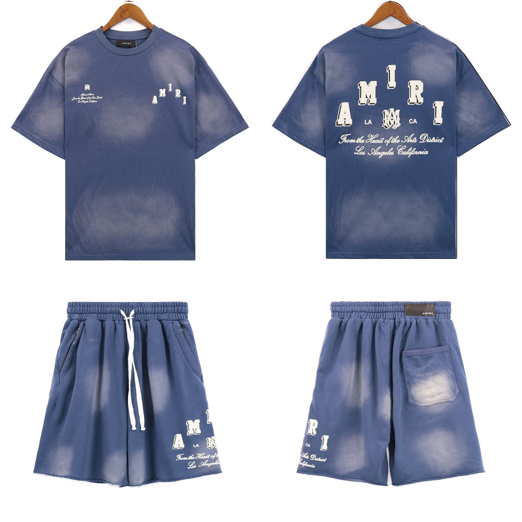 AMIRI Washed Graphic T-Shirt & Shorts Set — front