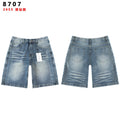 Vale Forever Rhinestone Side-Detail Washed Denim Shorts — hero