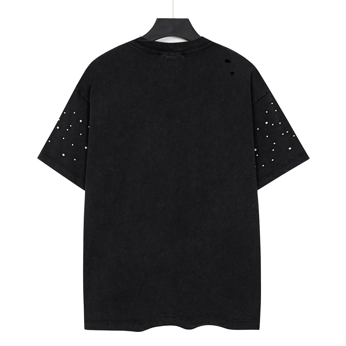 SAINT Distressed Rhinestone Graphic T-Shirt — back