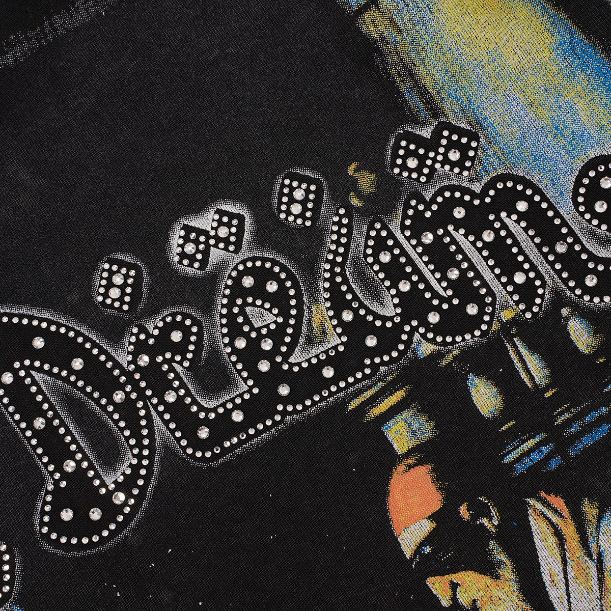 SAINT Religious Art Rhinestone T-Shirt — detail