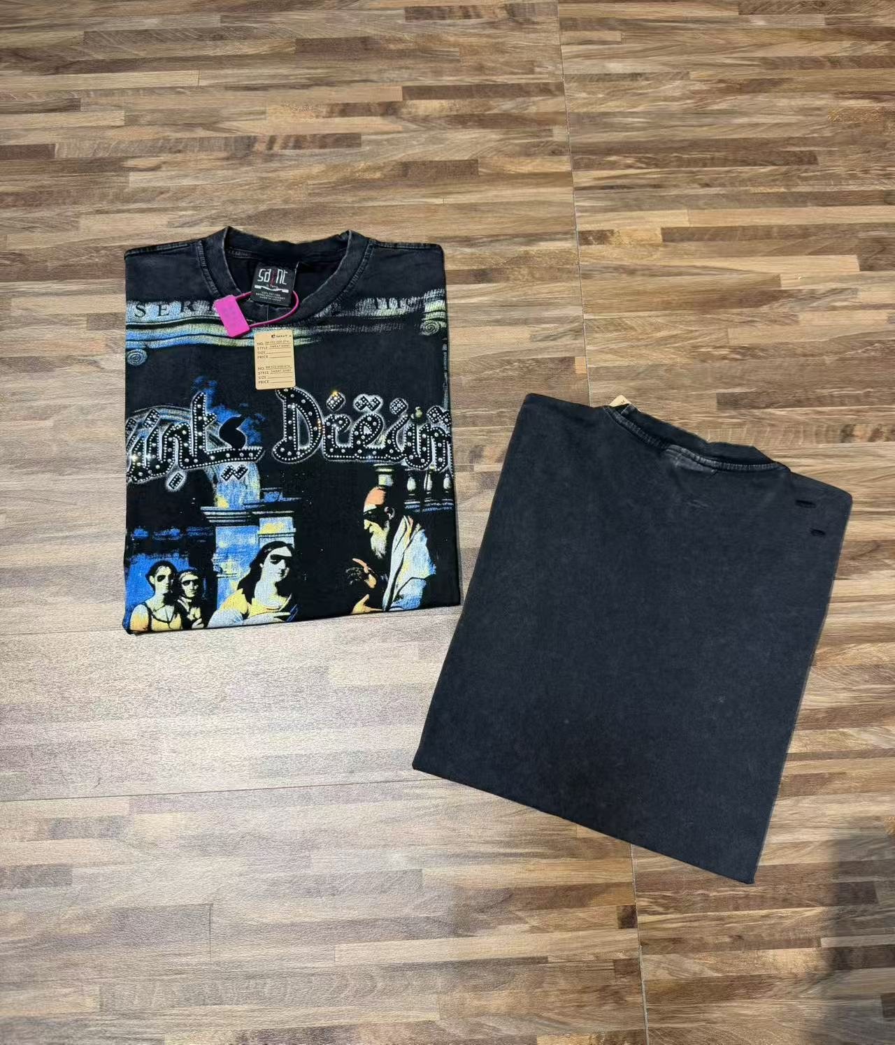 SAINT Religious Art Rhinestone T-Shirt — context