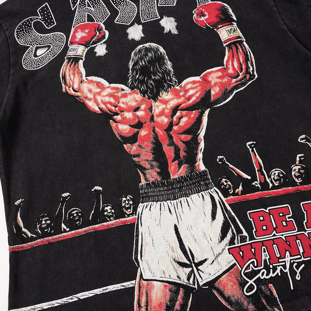 SAINT Boxing Graphic Washed T-Shirt — detail