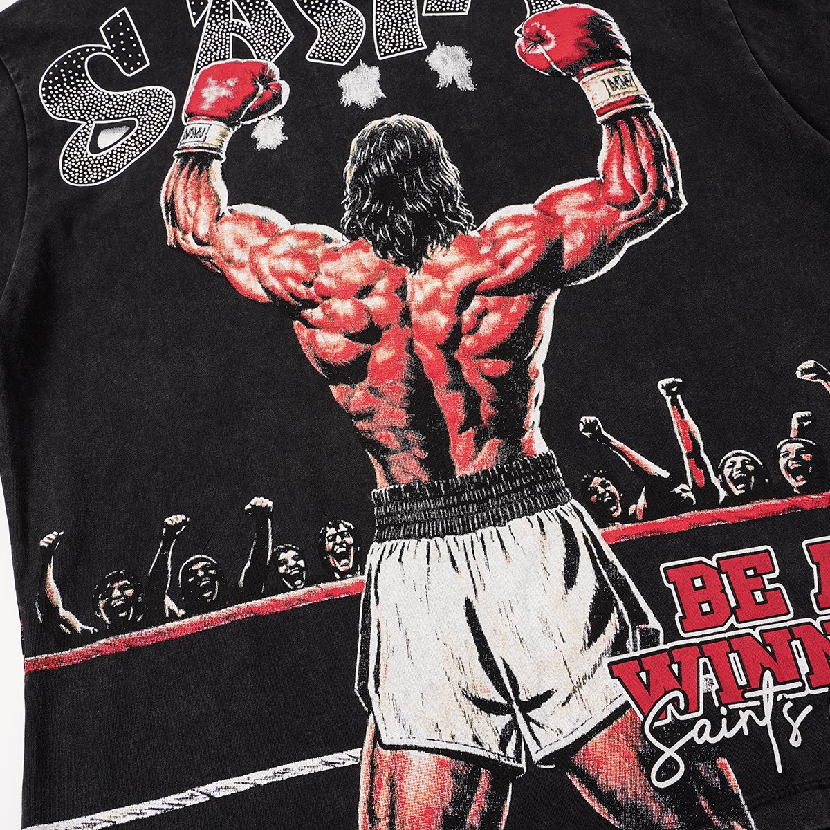 SAINT Boxing Graphic Washed T-Shirt — detail