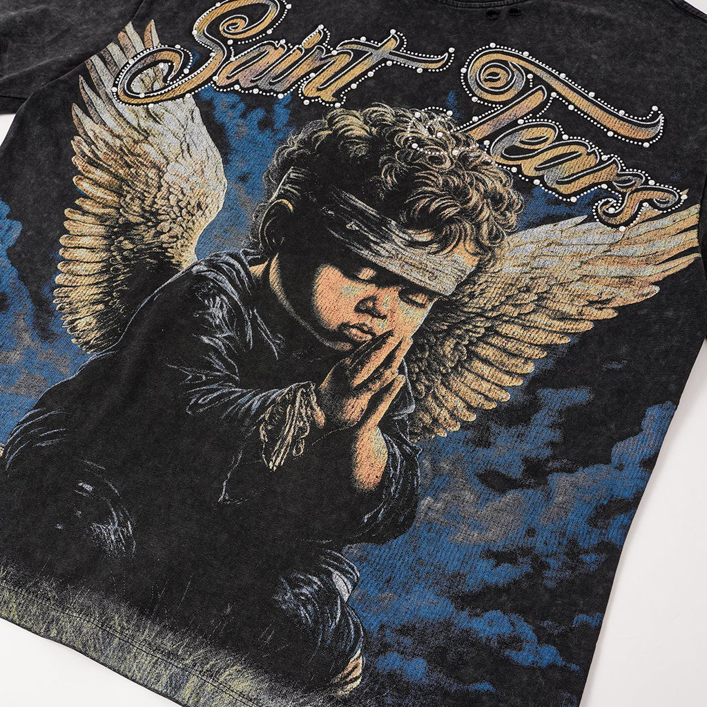 SAINT Tears Angel Graphic Short-Sleeve T-Shirt — detail